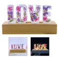 thumbnail image 3 of Lámpara de auténticas conservadas flores eternas románticas led lámpara para boda, Valentín, - Púrpura Colco Luz de noche de amor, 3 of 7
