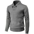 thumbnail image 1 of H2H Mens Casual Slim Fit Pullover Sweaters Long Sleeve Knitted Fabric Mock Neck Button (CMOSWL075), 1 of 6