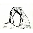 thumbnail image 2 of CafePress - Delicate Arch BW -  Round Wood Ornament 4", 2 of 2