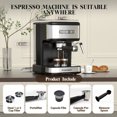 Empstorm 20 Bar Espresso Machine with Milk Frother, Cappuccino & Latte Maker, Compatible with NS Pods, 50oz Removable Water Tank, Stainless Steel, Black