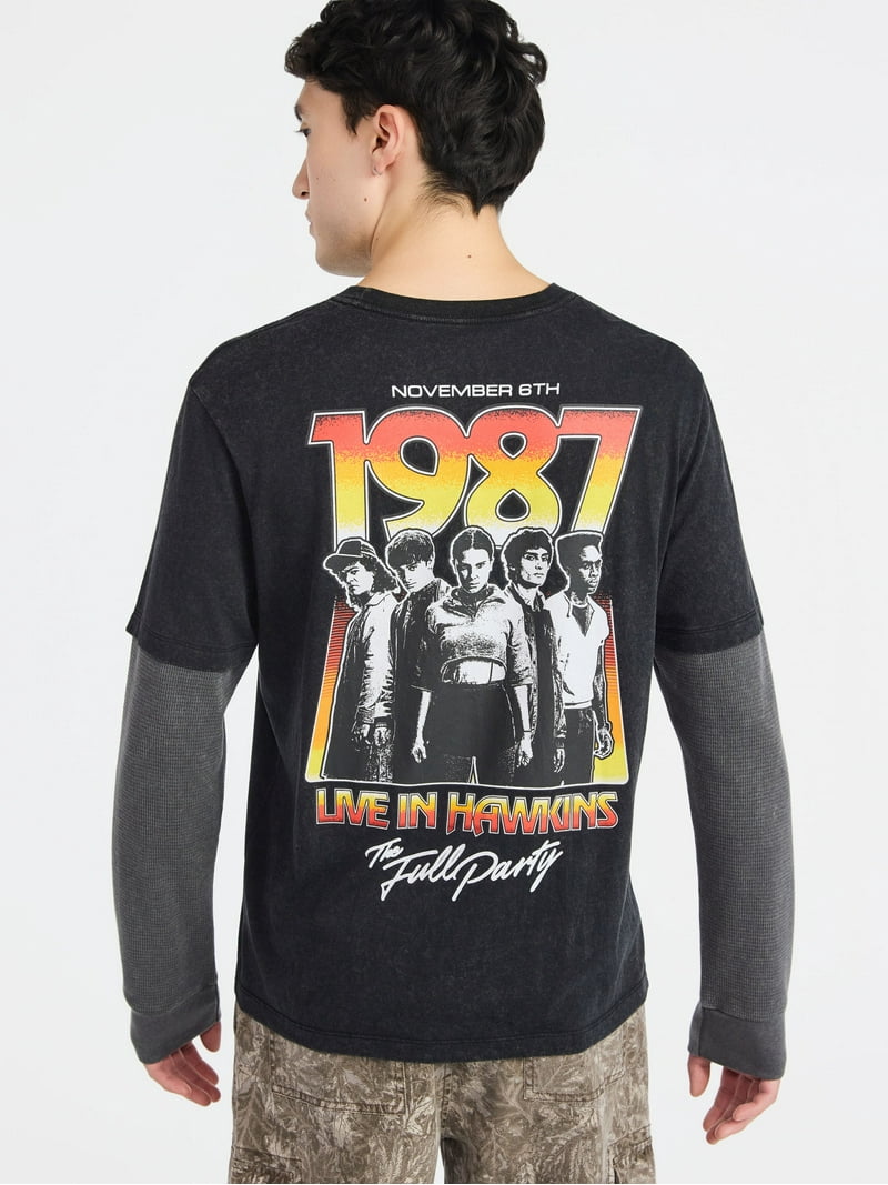 Netflix Stranger Things Hawkins Graphic T-Shirt with Long