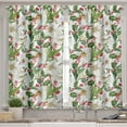 thumbnail image 2 of Ambesonne Watercolor Valance & Curtain, Poinsettia Pattern, 55"x45", Vermilion Yellow Green, 2 of 7