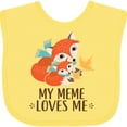 thumbnail image 3 of Inktastic Meme Loves Me Grandchild Fox Boys or Girls Baby Bib, 3 of 4