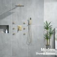 thumbnail image 5 of Brushed Gold Rain Shower System with 6 Body Shower Jets, Shower Jets System with Wall Mount 12'' Rain Shower with Hand Shower Full Body Shower Faucet with Jets, 5 of 9