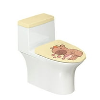 ZIATUBLE Capybara Toilet Tank Protector Cover Oval Toilet Lid and Tank Cover Sets for Bathroom Set of 2 Toilet Tank Lid Covers with Elastic Edges Toilet Lid Tank Lid Dust Cover