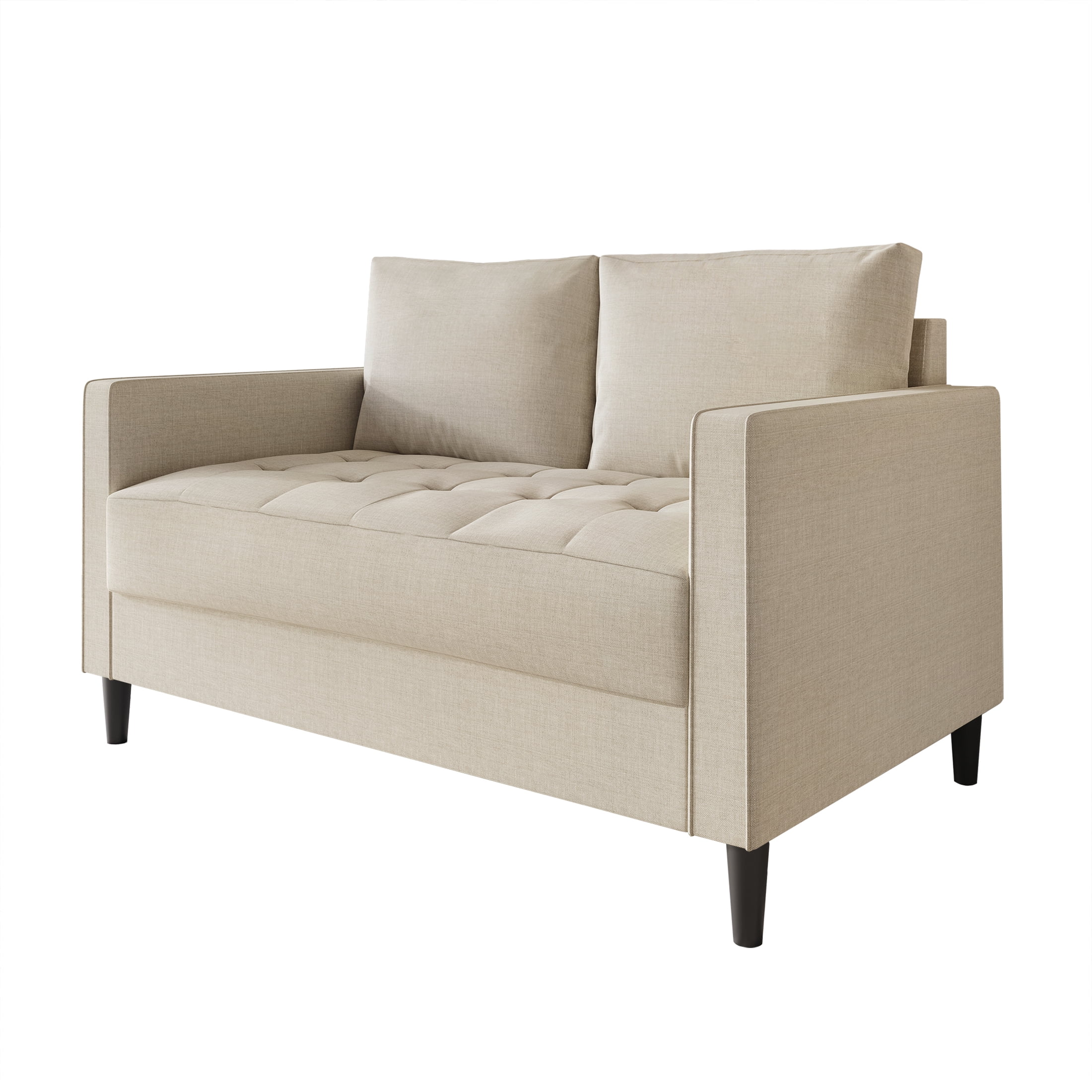 Castle Place Classic Linen Upholstered Loveseat, Beige