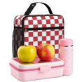 thumbnail image 6 of Red and White Checkered Pattern Insulated Lunch Bag Teens,Lunch Box for Men Women for Work,Picnic or Travel,10.2x9.5x4.3 Inches,8 Can Capacity, 6 of 6