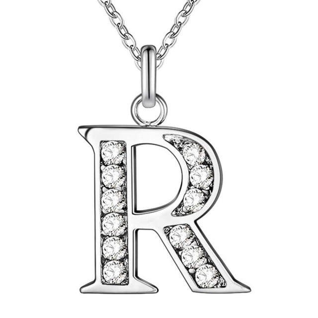 Collar de 26 letras, accesorios de moda de diamantes, regalos para la novia del amante Wmkox8yi sjalhkljlk5875