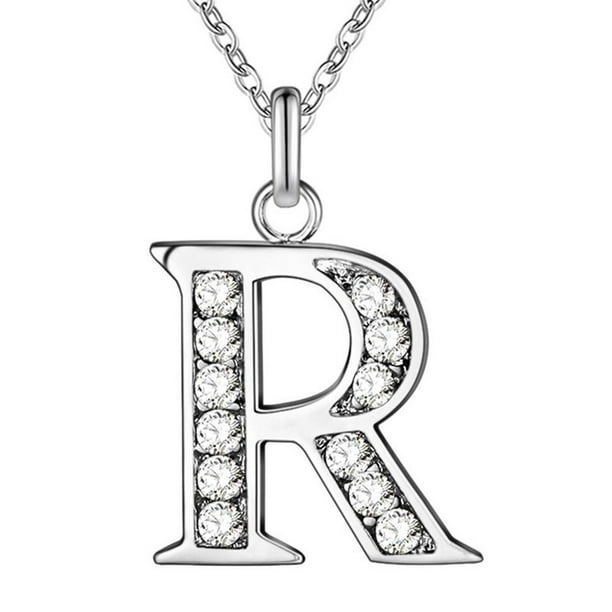 Collar de 26 letras, accesorios de moda de diamantes, regalos para la novia del amante Wmkox8yi sjalhkljlk5875