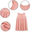thumbnail image 5 of MXIEZI 1-10 Years Baby Girls Colour Cotton Sleeveless Spaghetti Strap Princess Dresses Solid Summer Sundresses for Kids, 5 of 9
