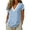 #0013-Blue, variant on Favoffer Women's Solid Color Linen Blend Tunic Top Lace Trim V Neck Short Sleeve Loose Fit Blouse Soft Lightweight Breathable Shirt for Daily Casual Outdoor Street Style