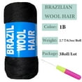 thumbnail image 2 of Brazilian Wool Hair Acrylic Yarn for Crochet Hair African Braids Sengalese Twisting Jumbo Braids Knitting Hair Braids Soft Faux Locs Synthetic Hair Extension, 2 of 6