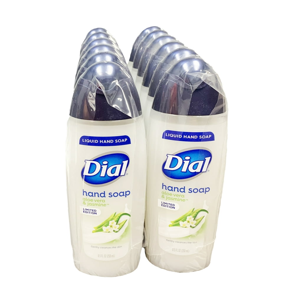 12 Pack Dial Liquid Hand Soap in Aloe Vera and Jasmine 8.5 Fl Oz