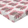 thumbnail image 4 of Ambesonne Flowers Vintage Fitted Sheet, Linear Rose Sketch, Queen Size, Pastel Pink Charcoal Grey, 4 of 5