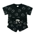 thumbnail image 1 of Boys Tshirts Kids Summer Short Sleeve Cute Print T Shirt Drawstring Shorts Set Black 6-12 Months, 1 of 3