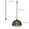 thumbnail image 3 of IC INSTANT COACH 1-Light Pendant Light, Dense Paper Birch Woven Basket Chandelier with Twist Hemp Hanging Cord E26 Plug in Coastal Pendant Light Fixtures for Dining Room Living Room Kitchen Island Foy, 3 of 5