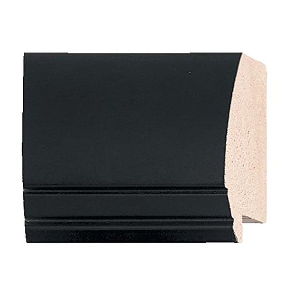 Picture Frame Moulding (Wood) 18Ft Bundle - Contemporary Black Finish - 2" Width - 9/16" Rabbet
