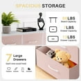 thumbnail image 4 of Simenmax 7 Drawer Dresser for Bedroom, Fabric Storage Dresser for Bedroom, Wood and Metal Dresser TV Stand for Living Room, Entryway Pink, 4 of 8