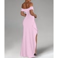 thumbnail image 4 of Robe Moulante à Épaules Dénudées pour Invitée de Mariage, Fente Haute, Robe Formelle, Cocktail, Fête, Bal, Longues Robes, Rose G, 4 of 9