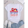 thumbnail image 2 of 1 Pce T-Shirt Décontracté à Col Rond pour Femmes avec Imprimé "Stop Merking and Get Ya Bread Up", Tissu en Polyester Extensible, Mode Toutes Saisons, Fête des Pères, Fête des Mères, Nouvel An, Festival de Printemps, 2 of 6