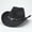 Black, variant on dgysar Western Cowboy Hat Woven Cattleman Style Sun Hat with Beaded Accents, Unisex Black 1PC