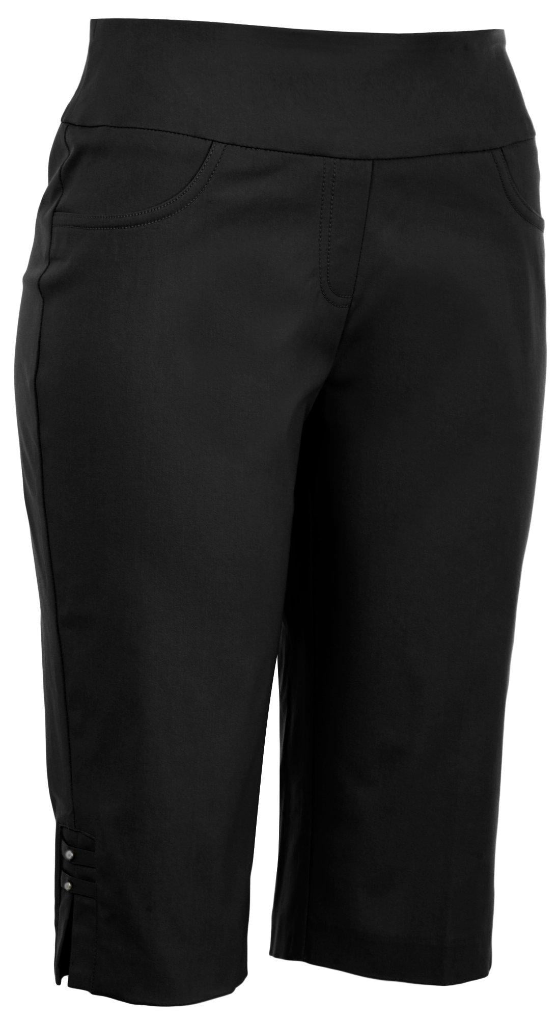 Hearts of Palm Petite Solid Skimmer Shorts 16 Black