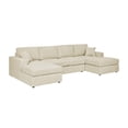 thumbnail image 2 of Miekor Furniture 3 - Piece Corduroy Double-Chaise Sectional 57574, 2 of 8