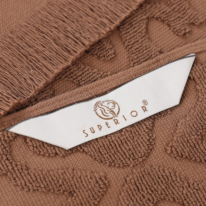Superior Rolla Geometric Cotton 2 Piece Bath Sheet Set, Quick-Dry Ultra Soft Towels, Chocolate