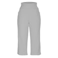 thumbnail image 5 of Penkiiy Womens 22" Wide Leg Capri Pants Yoga Legging High Waist Cropprd Pants with Pockets, 5 of 9