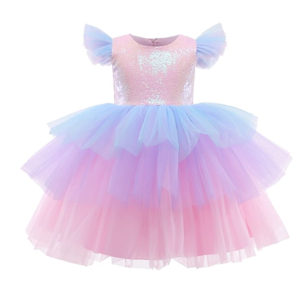 Disfraz de princesa para niña, disfraz de unicornio, Chid, Vestido de fiesta de boda, flores, arcoíris, ropa para niña, Vestido de cumpleaños Fivean unisex