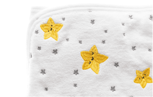 Primo Passi Baby Hooded Terry Bath Towel with Apron Neck Strap, 40x40 White