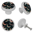 thumbnail image 4 of Crescent Sign Glow-in-the-Dark Fluorescent Drawer Pulls 4-Pack with Screws - Round Knobs for Cabinets, Wardrobes, Dressers - Furniture Decor for Cabinets, Dresser Drawers, 4 of 6