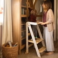 thumbnail image 3 of HARPPA Foldable Toddler Kitchen Tower, Standing Tower for Kids Age 1.5-6 Years, White, 3 of 9