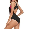 thumbnail image 5 of VBVC New 2024 Womens One Piece Swimsuits Color Block Bikini Athletic Training Swimwear Bathing Suits, 5 of 6