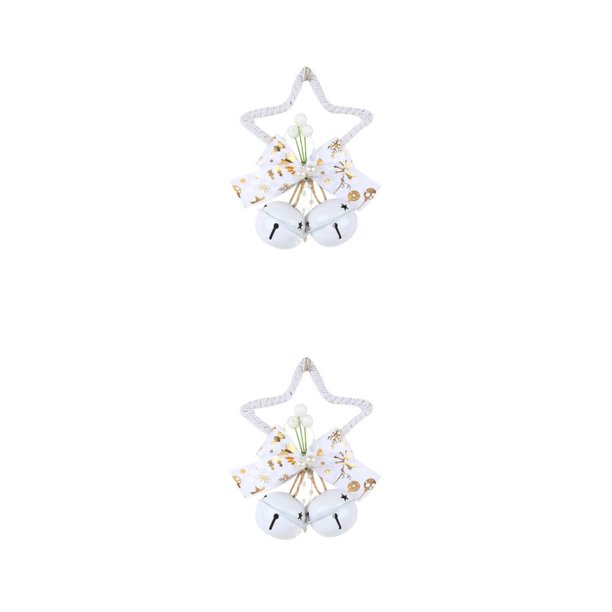 Toystoory Christmas Pendant Star Bell DIY Window Decor Reusable Elegant Decoration Door Xmas Themed Decorative Wall Atmospheres Blanco 2Conjunto