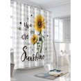 thumbnail image 3 of Fsddascl Sunflower Shower Curtain Set - Small 36" x 72" Washable Bathtub Curtain with 12 Hooks, Grey Plaid You Are My Sunshine Farmhouse Waterproof Fabric Stall Shower Curtains for Bathroom/Bathtub, 3 of 6
