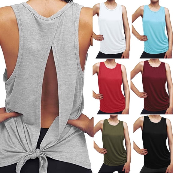 Tank Tops for Women Racerback Sleeveless Summer Athletic Tank Tops Scoop Neck Basic Undershirt Workout Sports Shirts Lightweight Racerback Breathable Tee (Watermelon Red,XXL)