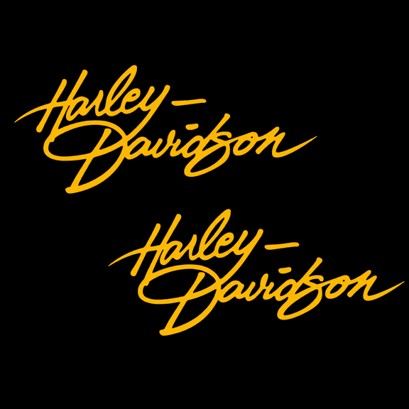 HD cursive letters custom motorcycle Decals #2 Pieces gold 7.87"x3.14" Vinyl Decal.