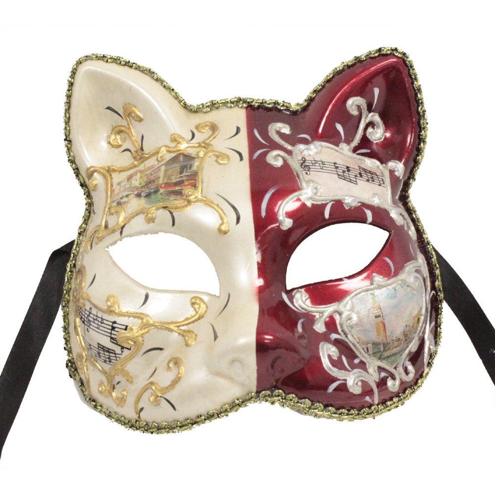 FANCY CAT FACE MASK Painted Party Masks MASQUERADE