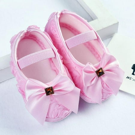 

Hazel Tech Baby Girl ShoesToddler Pre-walker Shoes Rose Flowers Bow Princess Newborn Baby Soft Sole Shoes First Walkers