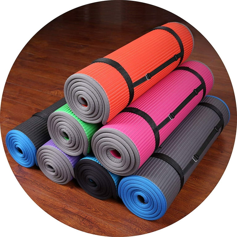 ProsourceFit Extra Thick Yoga and Pilates Mat, High Density Exercise Mat  with Comfort Foam and Carrying Strap