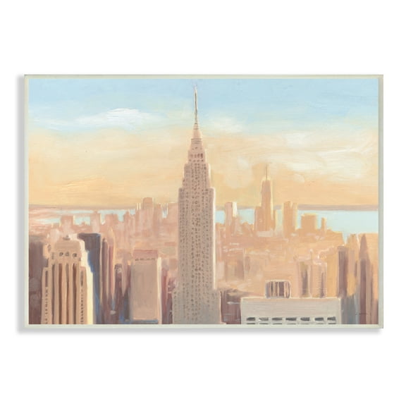 Stupell Industries Manhattan Cityscape at Dawn Urban Architecture Wall Plaque, 13 x 19, Design by James Wiens
