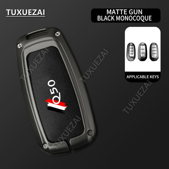 For Infiniti Q50 B 3/4 buttons Car Remote key case Cover Zinc Alloy Leather Key Case QX50 QX60 Q60 Q70 Protect Bag Cover