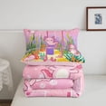 thumbnail image 5 of Manfei Sweet Axolotl Full Size Comforter Sets,Marine Life Bedding Comforter Set,Pink,Pink Reversible,3-Piece,1 Comforter and 2 Pillowcases, 5 of 7