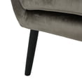 thumbnail image 4 of Grey Velvet Wingback Chair | Adds Sophistication to Home | Oak Wood Frame and Black Legs | Addresses Need for Quality Seating, 4 of 6