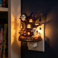 thumbnail image 3 of DAMAI Tree House Plug in Night Light,Halloween 2D Hand‑Painted Spooky Ghost Pumpkin Witch Decor Resin Lamp,Wall Plug Nightlight For Hallway Bedroom Entryway Console Shelf Decor, 3 of 6