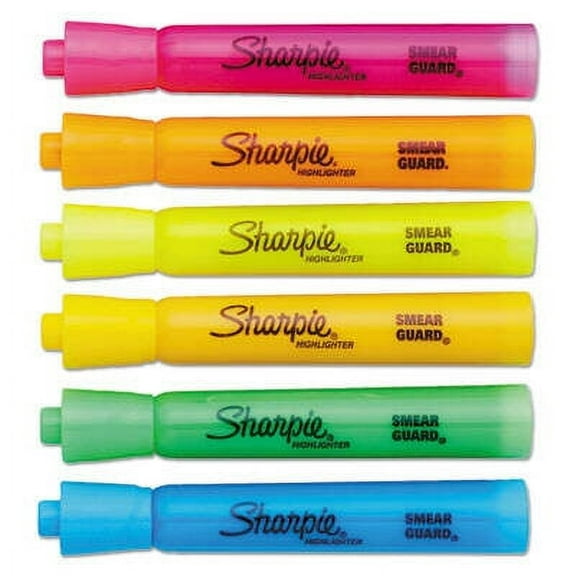 Sharpie Tank Style Highlighters, Chisel Point, Assorted Colors, 12 Count