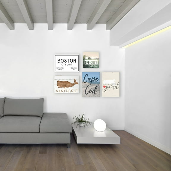 Stupell Cape Cod Beach Typography Modern Wall Plaque Art 10 x 15