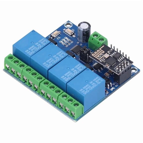 4 Channel WiFi Wireless Relay Module Smart Home Phone APP Remote Switch Module ESP8266 (12V)