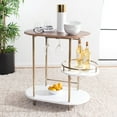 thumbnail image 4 of SAFAVIEH Iva Modern 3 Tier Swivel Pub Bar Table, Light Walnut/Gold, 4 of 17